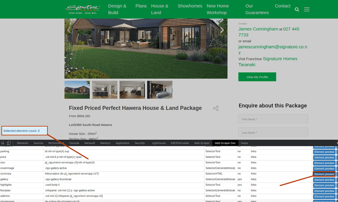 Selected element count-min