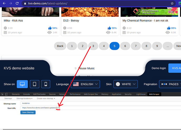 Pagination start url interval