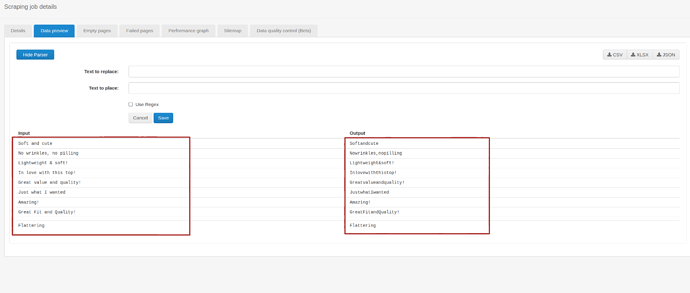 replace white spaces