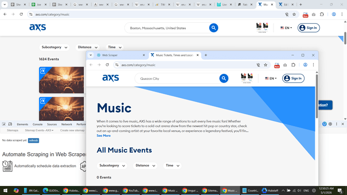 AXS Scraping problem